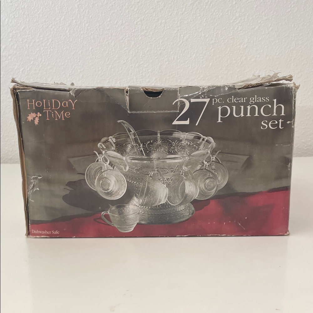 Holiday Time 27-Piece Clear Glass Punch Set